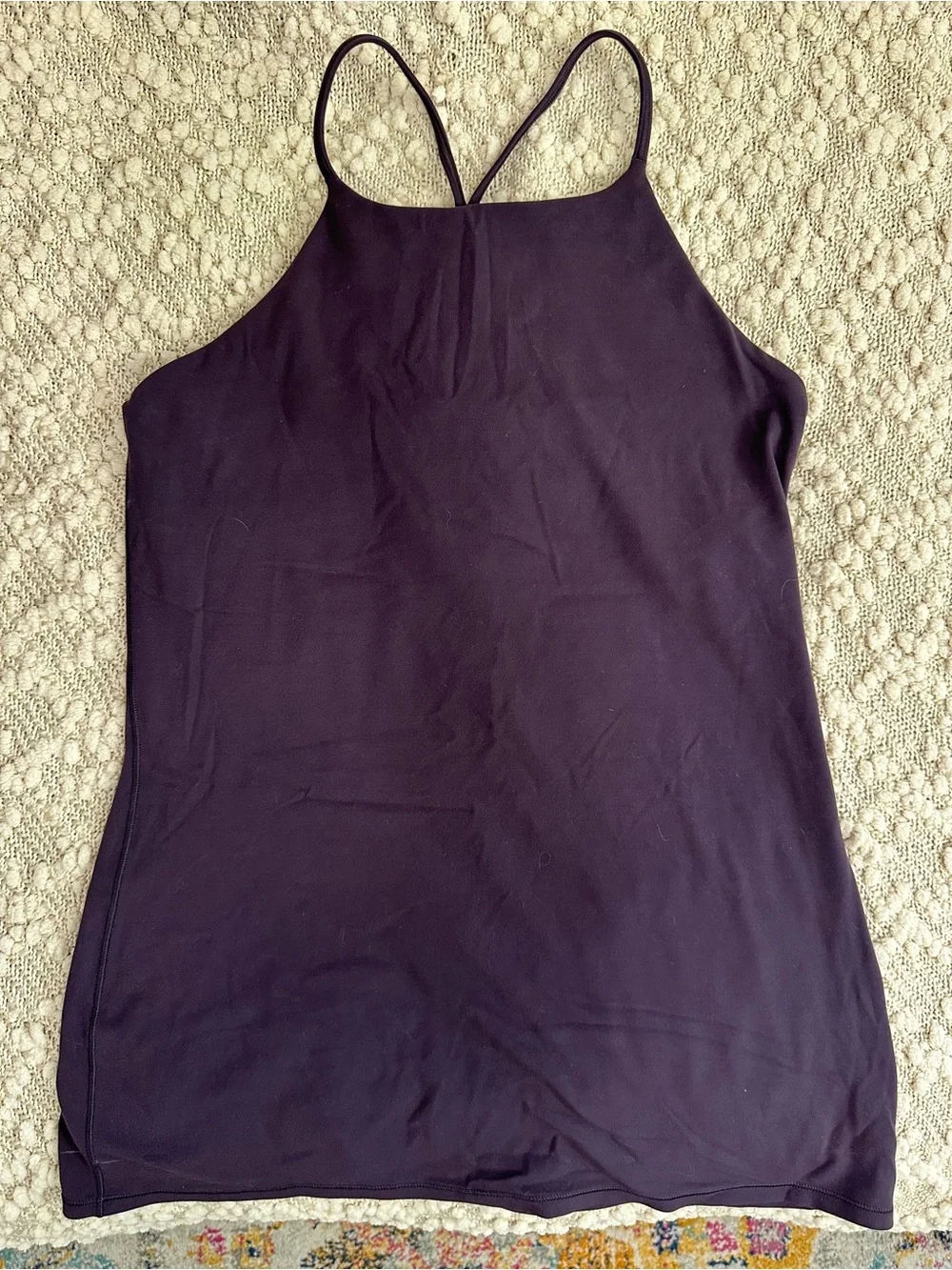 Lululemon Sun Setter Tank Top Boysenberry High Neck Strappy Back Size 10